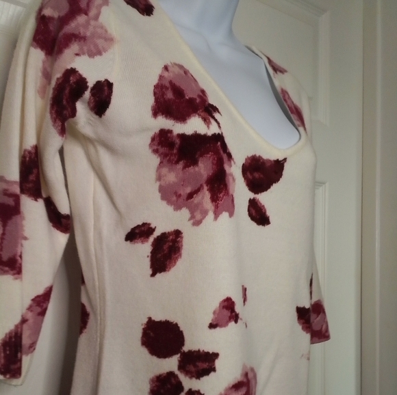 Lena Jeans Sweater Top Scoop Neck Three Forth Sleeves Size Small Gently … - Picture 3 of 10